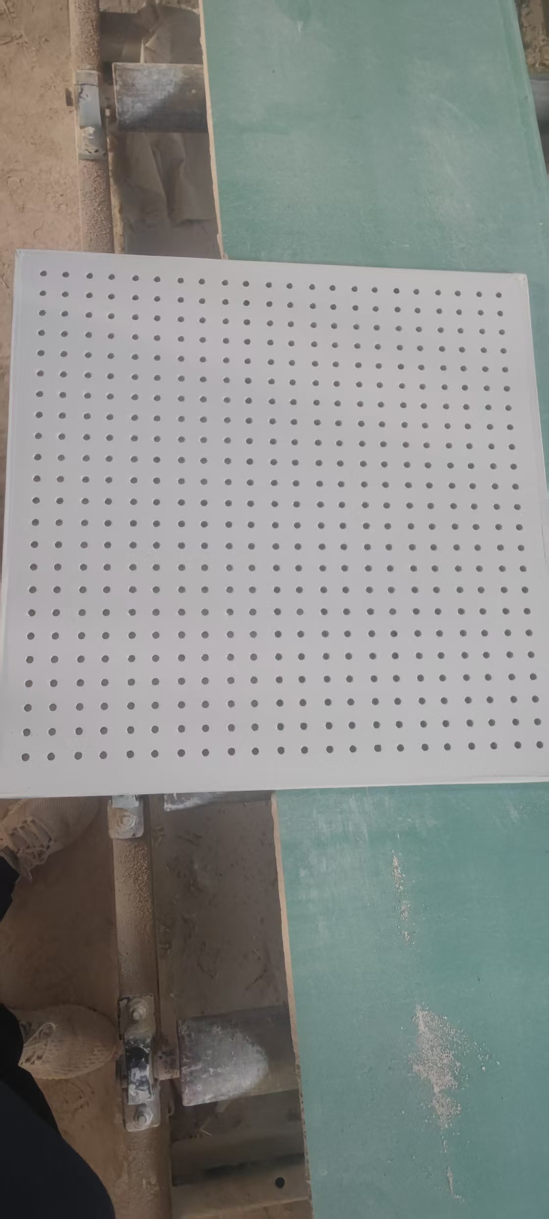 Perforated panel detail and regular hole pattern