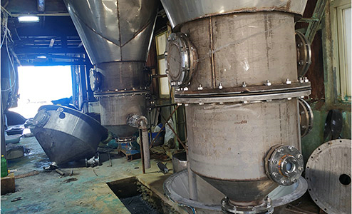 Construction site of copper melting kettle